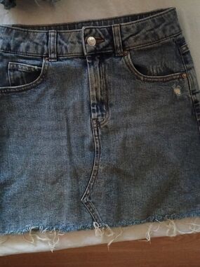 Wild Fable Distressed Denim Mini Skirt - Washed Blue